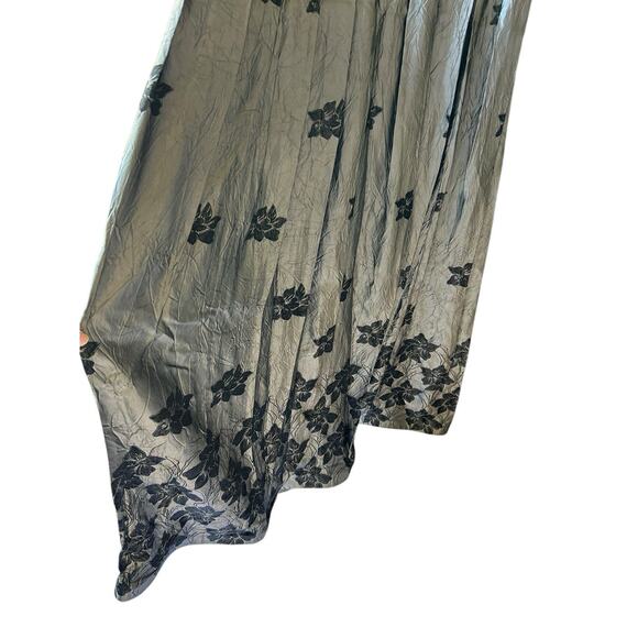 PATRA Velvet Maxi Dress Size 14 Black Floral Whimsygoth Y2K Stretch Made In USA - Picture 12 of 15